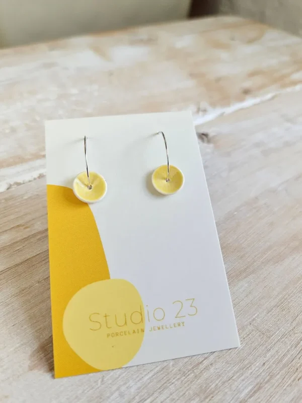 Danefæ Studio 23 Curved Drop Earring Pair Lemon | Dame Smykker
