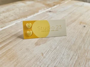 Danefæ Studio 23 Heart Stud Earring Pair Lemon | Dame Smykker
