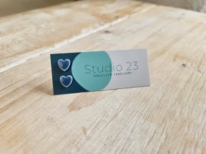 Danefæ Studio 23 Heart Stud Earring Pair Blue Opal | Dame Smykker