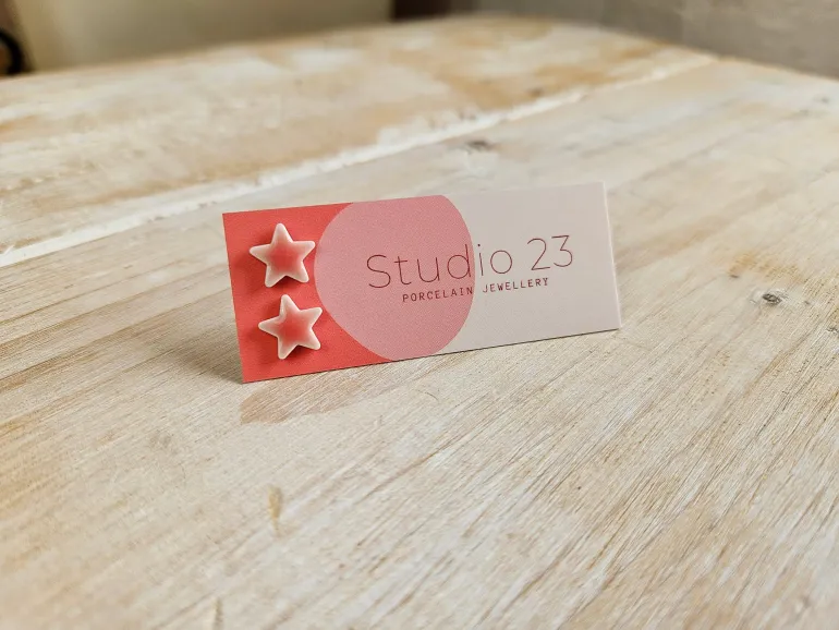 Danefæ Studio 23 Star Stud Earring Pair Coral | Dame Smykker