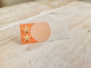 Danefæ Studio 23 Star Stud Earring Pair Orange | Dame Smykker