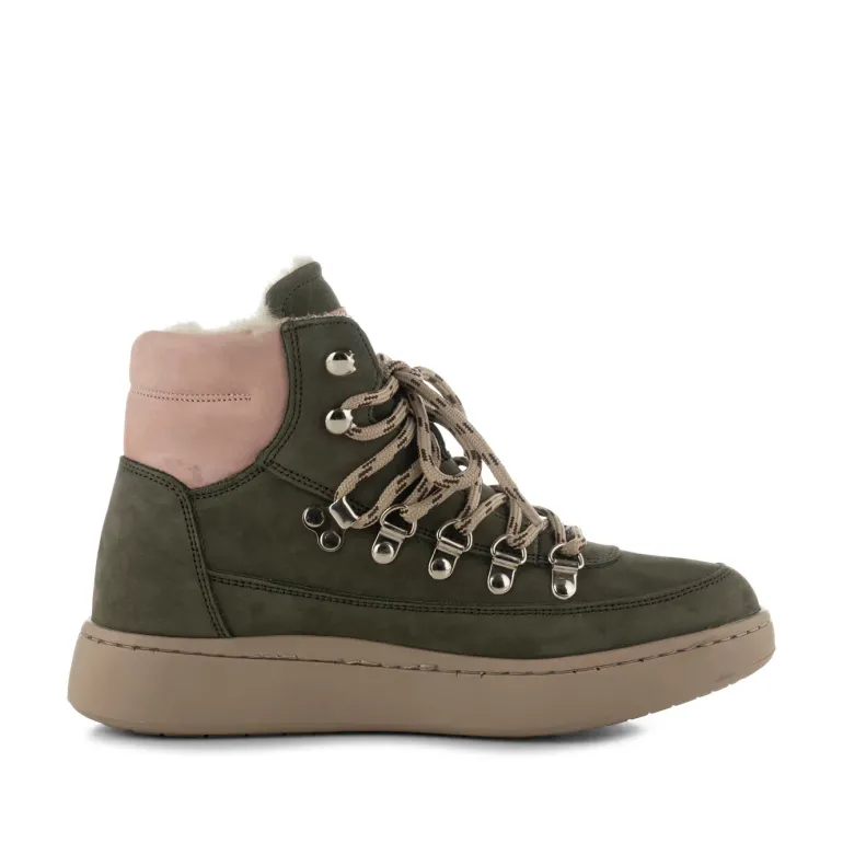 Danefæ WODEN Iris Nubuck Green/Rose | Dame Støvler