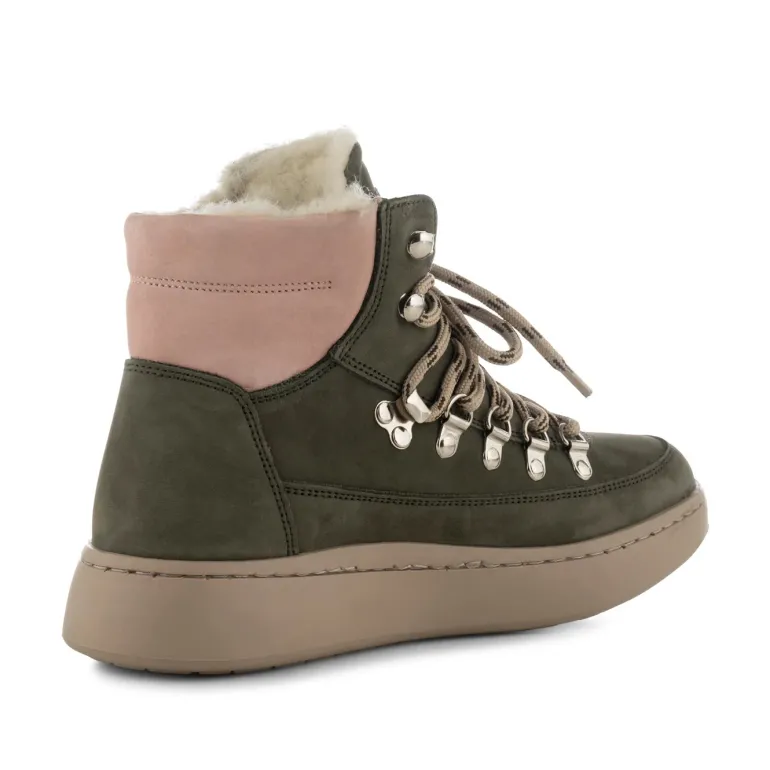 Danefæ WODEN Iris Nubuck Green/Rose | Dame Støvler