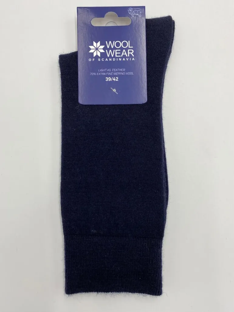 Danefæ WOOLWEAR Uldsokker Dressed Navy nr.26B | Dame Strømper